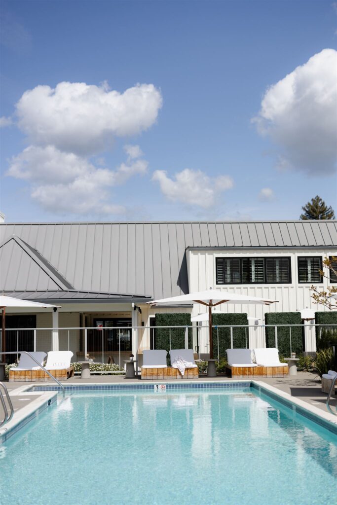 Exterior view of pool outside of the Vintage House at the Estate Yountville