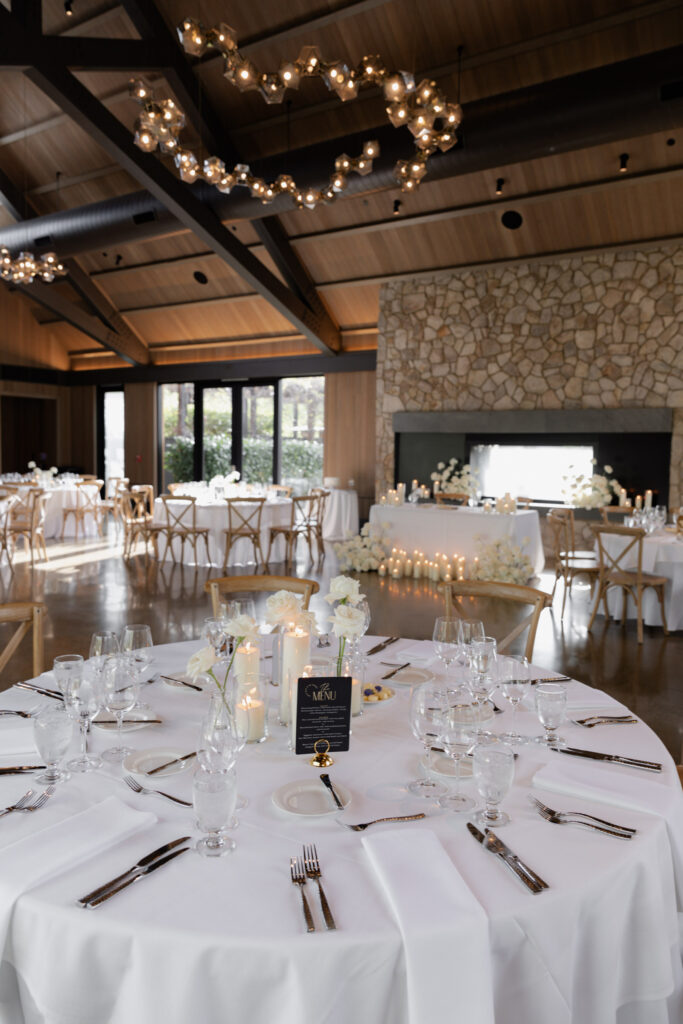 Seating setup at the Estate Yountville of modern wedding