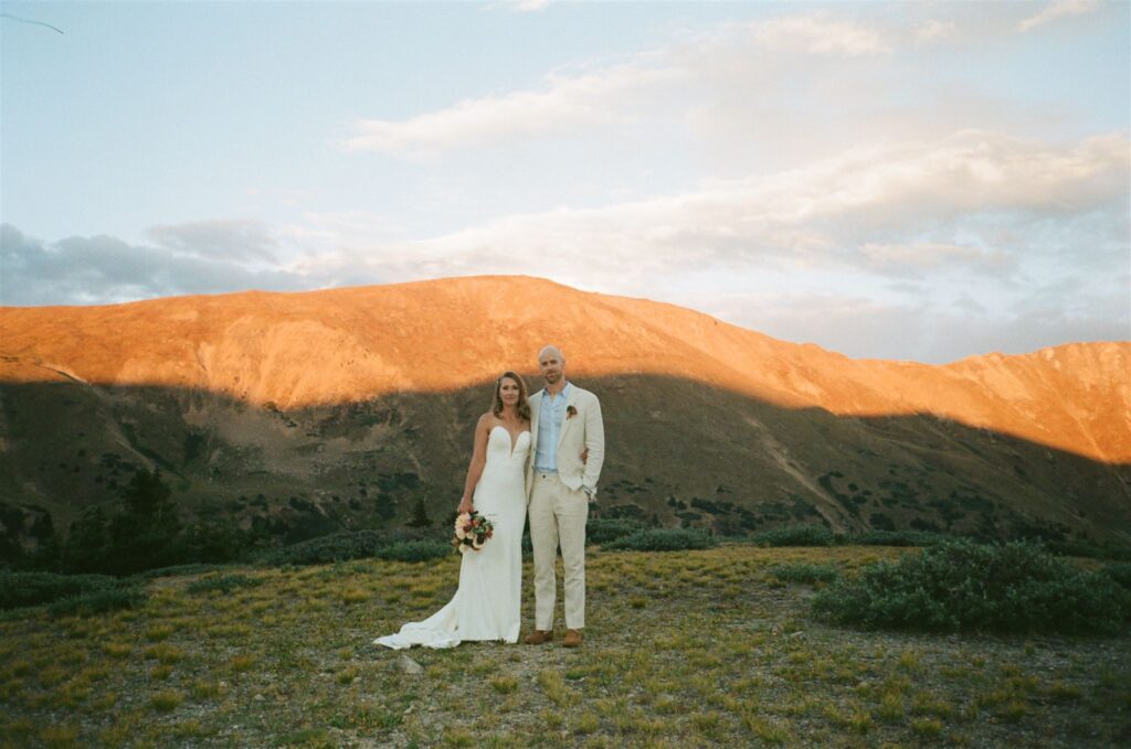 Wedding photography on film at Loveland Pass at Colorado elopement